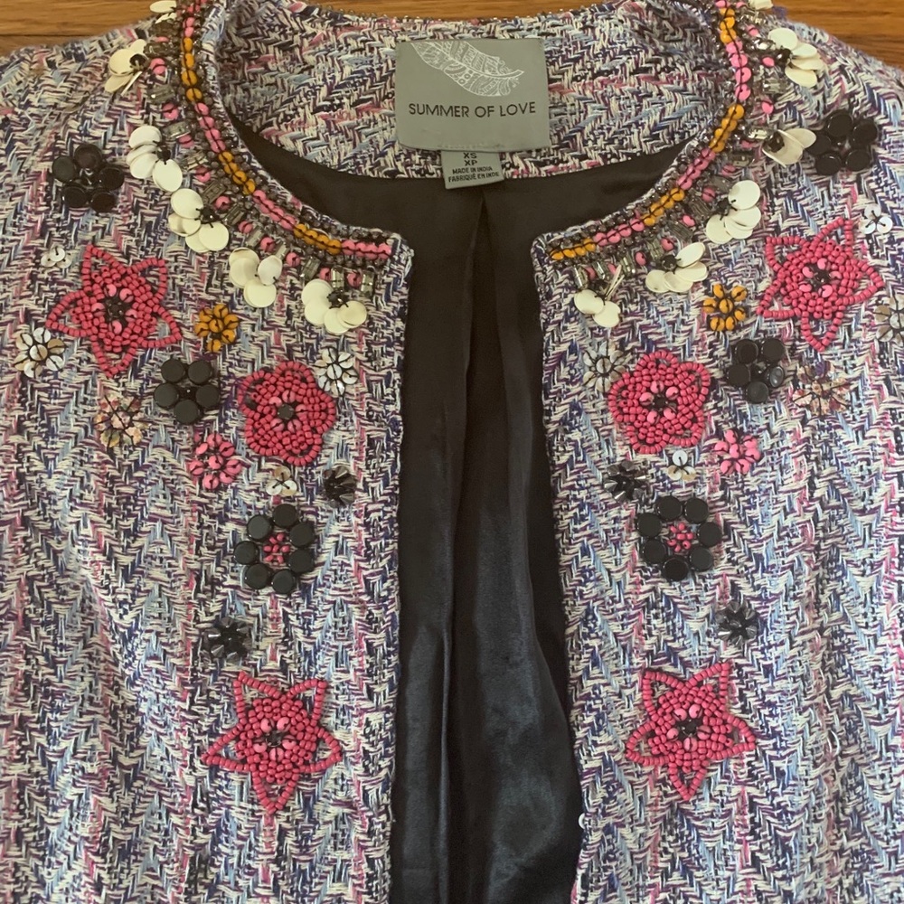Anthropologie Summer of Love Beaded Jacket